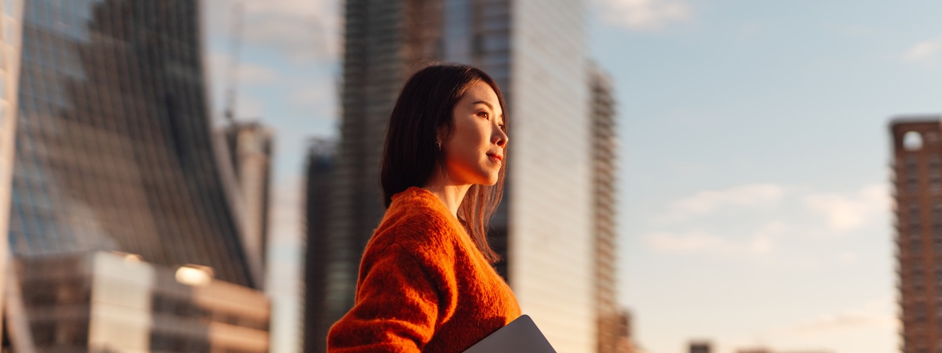 woman at corporate site