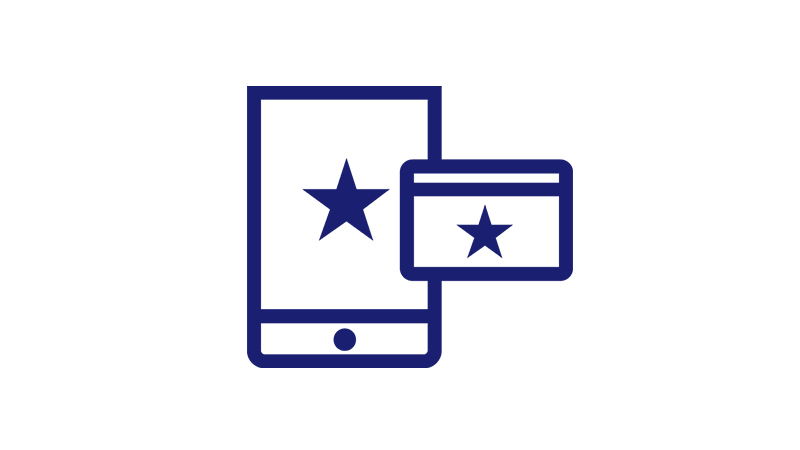 Illustration of a phone and card.