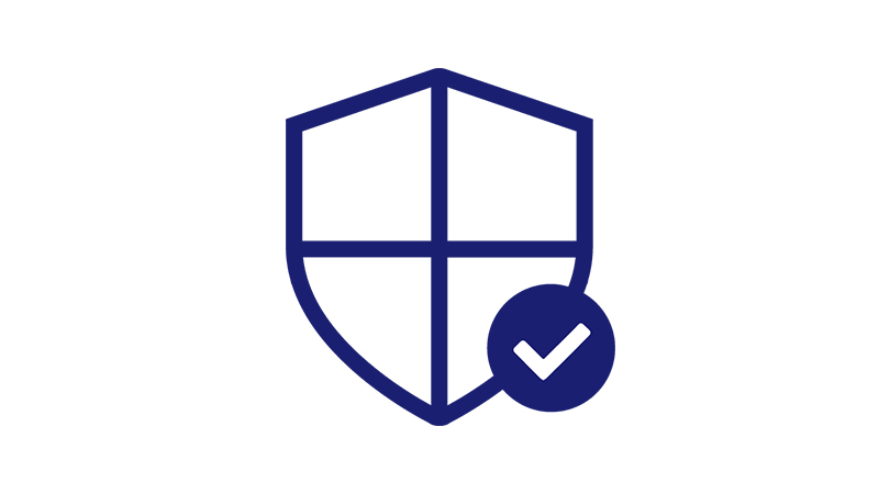 Illustration of a shield with a checkmark.
