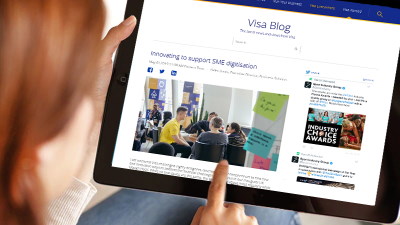 Visa Blog being viewed on tablet device